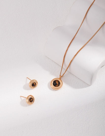 Golden Gaze Studs Necklace